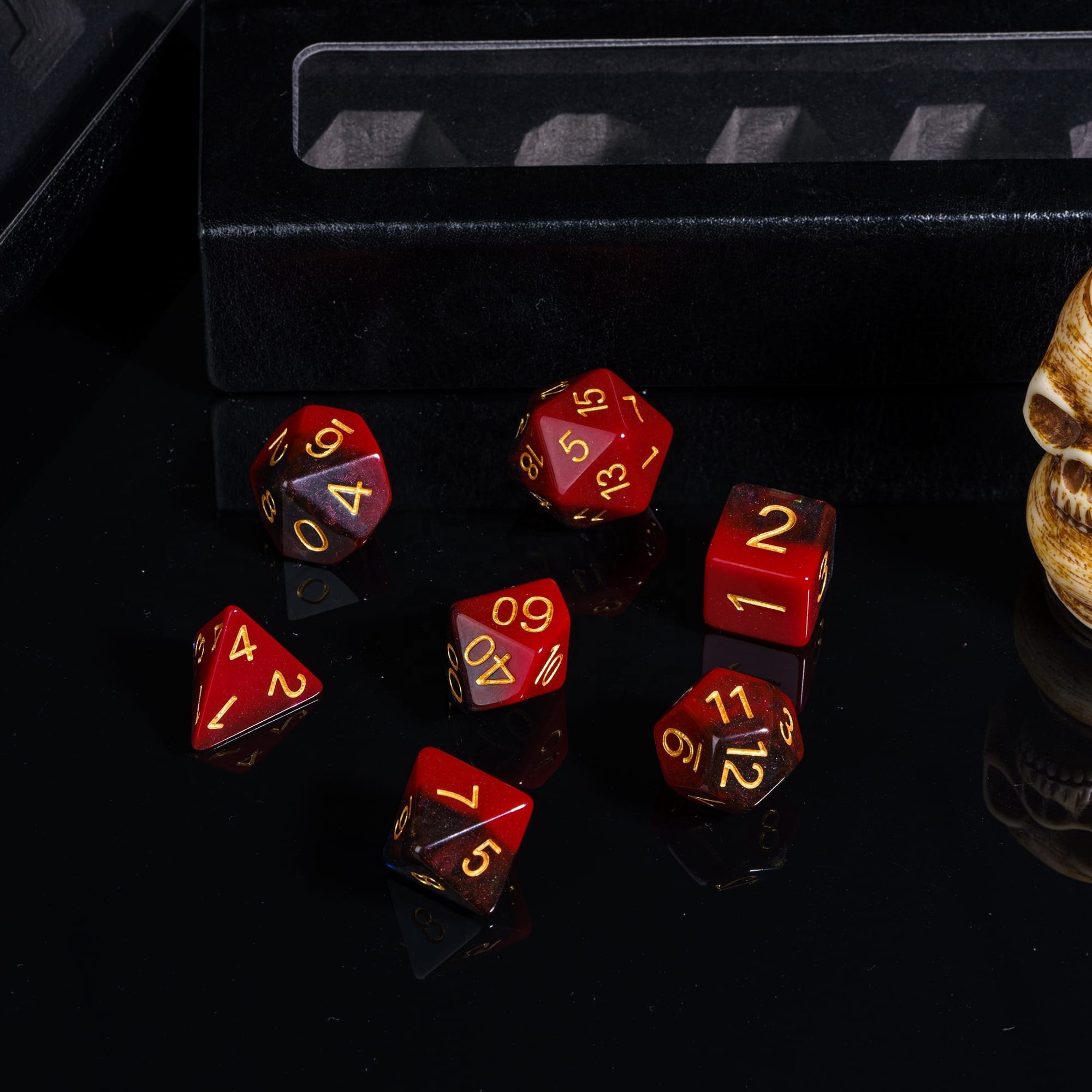Udixi custom Mixed Two Color Glitter Dice Dungeons and Dragons DND role-playing game RPG board game resin Dice Set