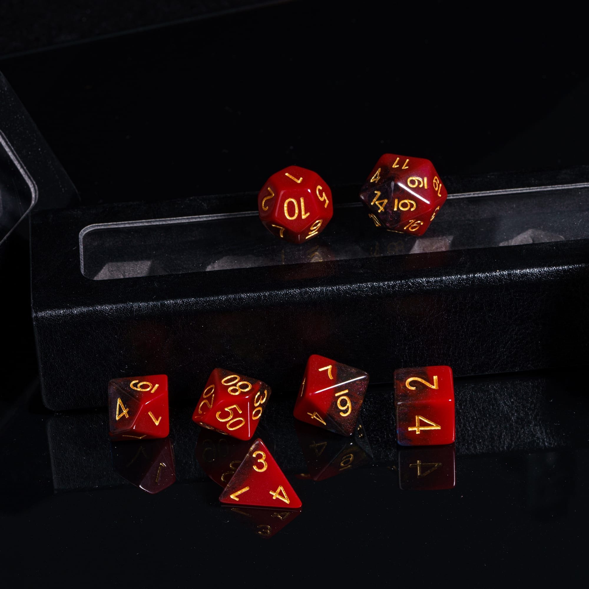 Udixi custom Mixed Two Color Glitter Dice Dungeons and Dragons DND role-playing game RPG board game resin Dice Set