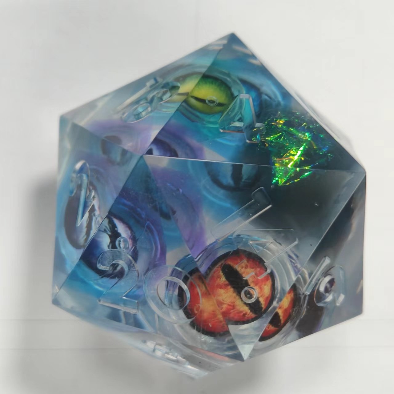 Eye DND Dice Dragon Eye Liquid Core Sharp Edge Handmade Dice Set for Dungeons and Dragons D20 Giant Dice