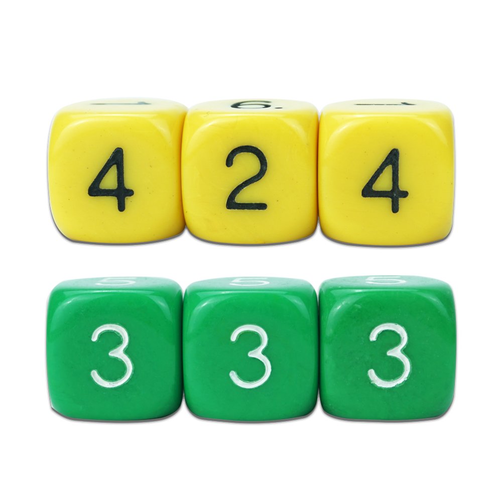 Hot sale Colorful Regular 6d Dice Custom Color Engraved Large Numbers Suitable for all kinds of casino games or board games