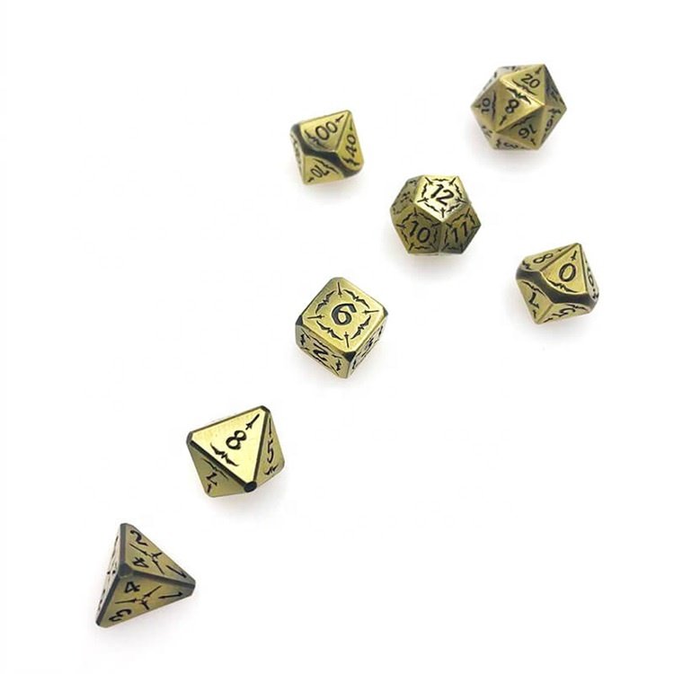 Manufacturers Engraved Dragon DND Game Metal Polyhedral Dice Set for Tabletop Game