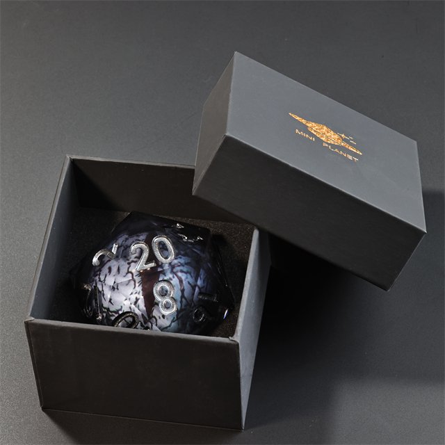 Mini Planet Custom Dragon Eye D20 Dice Handmade Polyhedral Resin Liquid Core with Sharp Edge for TRPG Dragon Dungeon Table Game
