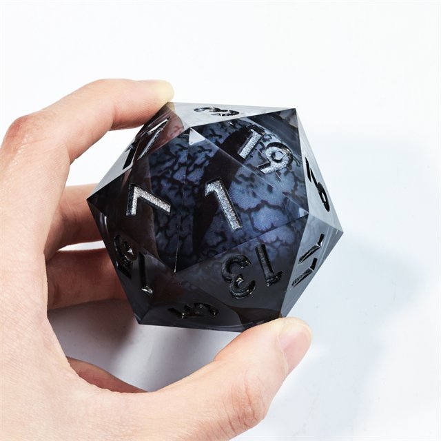Mini Planet Custom Dragon Eye D20 Dice Handmade Polyhedral Resin Liquid Core with Sharp Edge for TRPG Dragon Dungeon Table Game