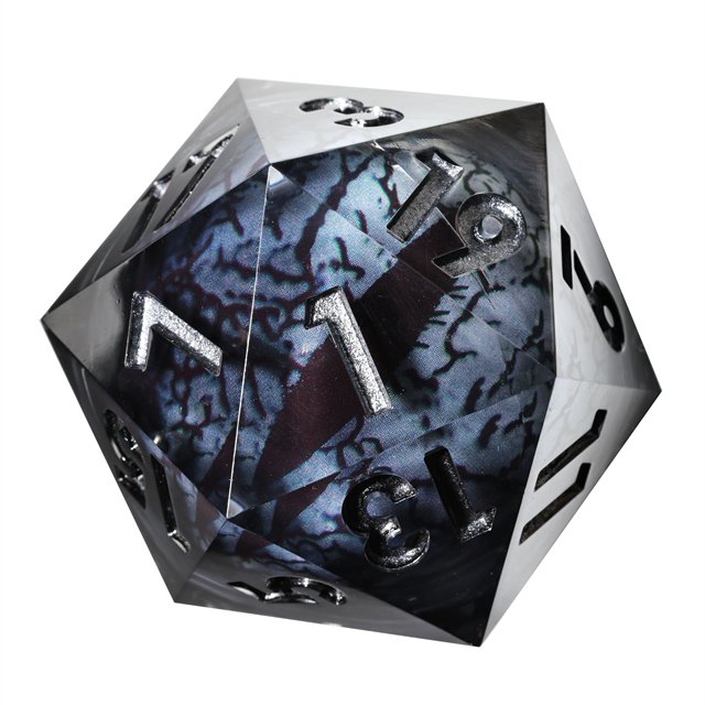 Mini Planet Custom Dragon Eye D20 Dice Handmade Polyhedral Resin Liquid Core with Sharp Edge for TRPG Dragon Dungeon Table Game