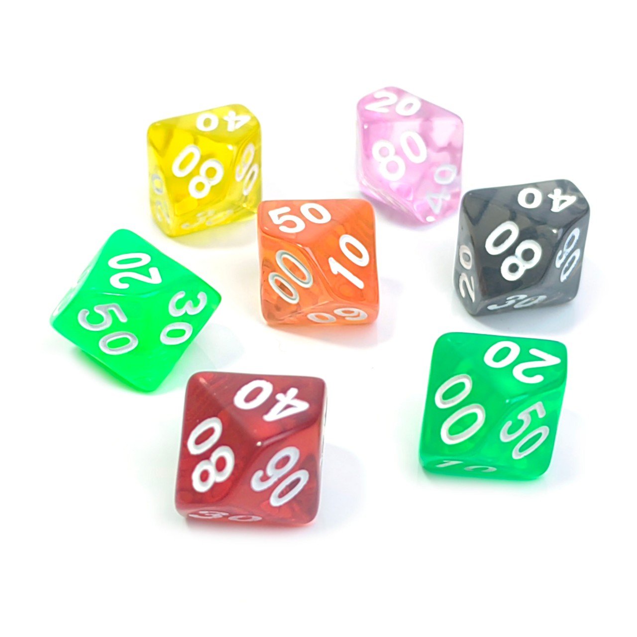 High Quality 7Pcs 18mm Transparent color aqua green Polyhedral Dungeons and Dragons dice for DND RPG Game