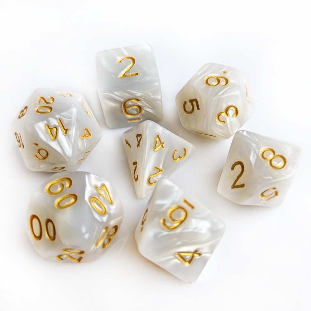 Bulk Wholesale 7pcs Acrylic Dice Set Resin Polyhedral Dice Set for Dungeons and Dragons RPG Board Game