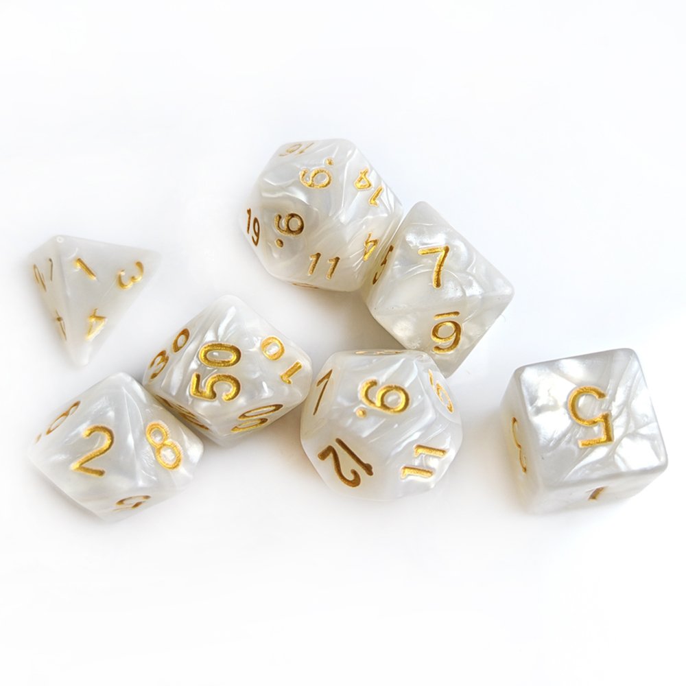 Bulk Wholesale 7pcs Acrylic Dice Set Resin Polyhedral Dice Set for Dungeons and Dragons RPG Board Game