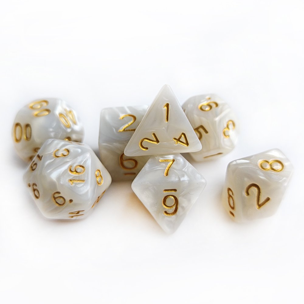 Bulk Wholesale 7pcs Acrylic Dice Set Resin Polyhedral Dice Set for Dungeons and Dragons RPG Board Game