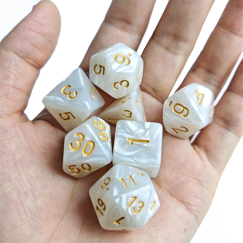 Bulk Wholesale 7pcs Acrylic Dice Set Resin Polyhedral Dice Set for Dungeons and Dragons RPG Board Game