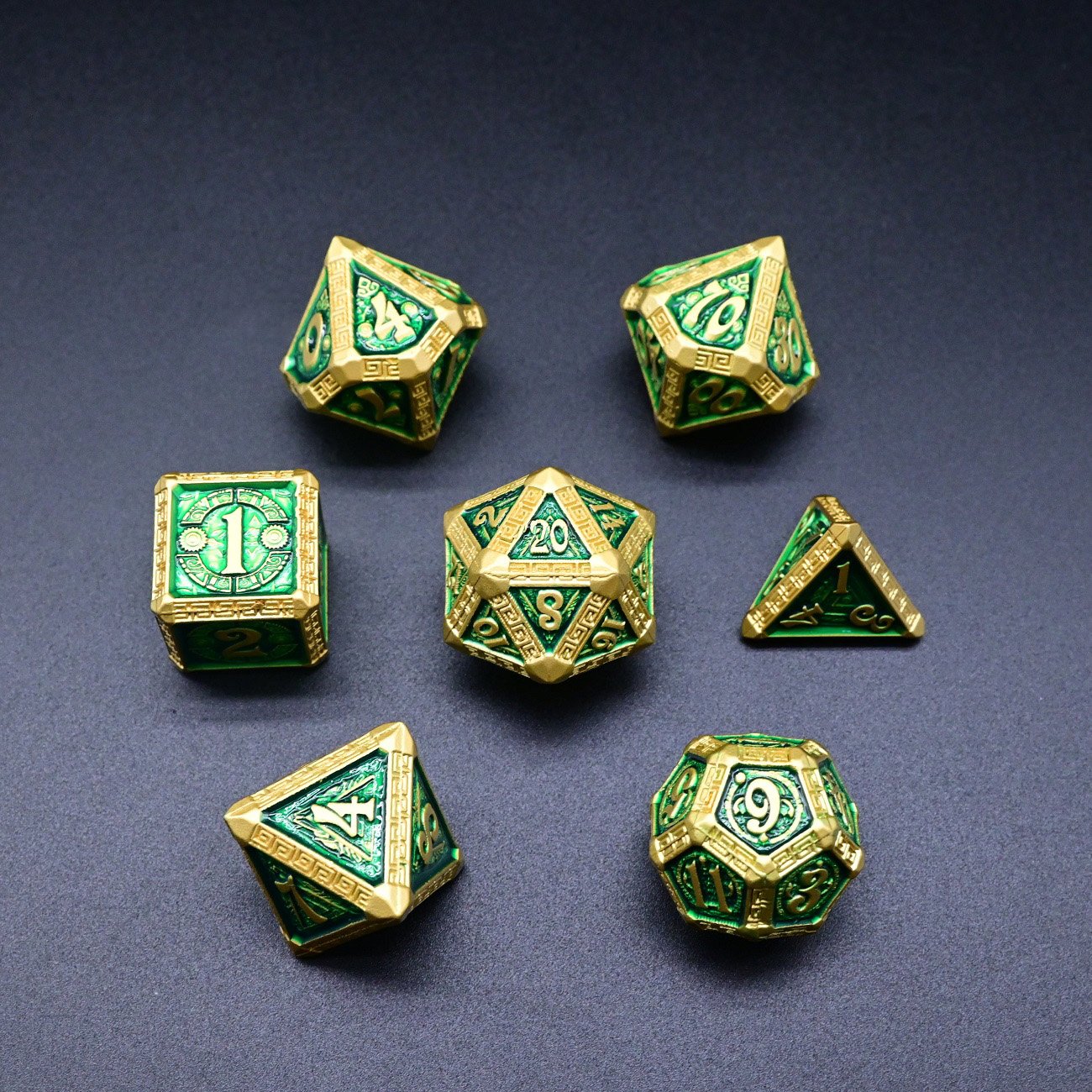 New Style Polyhedral Dungeons and Dragons Metal Dice Set for Pathfinder Roleplaying Game