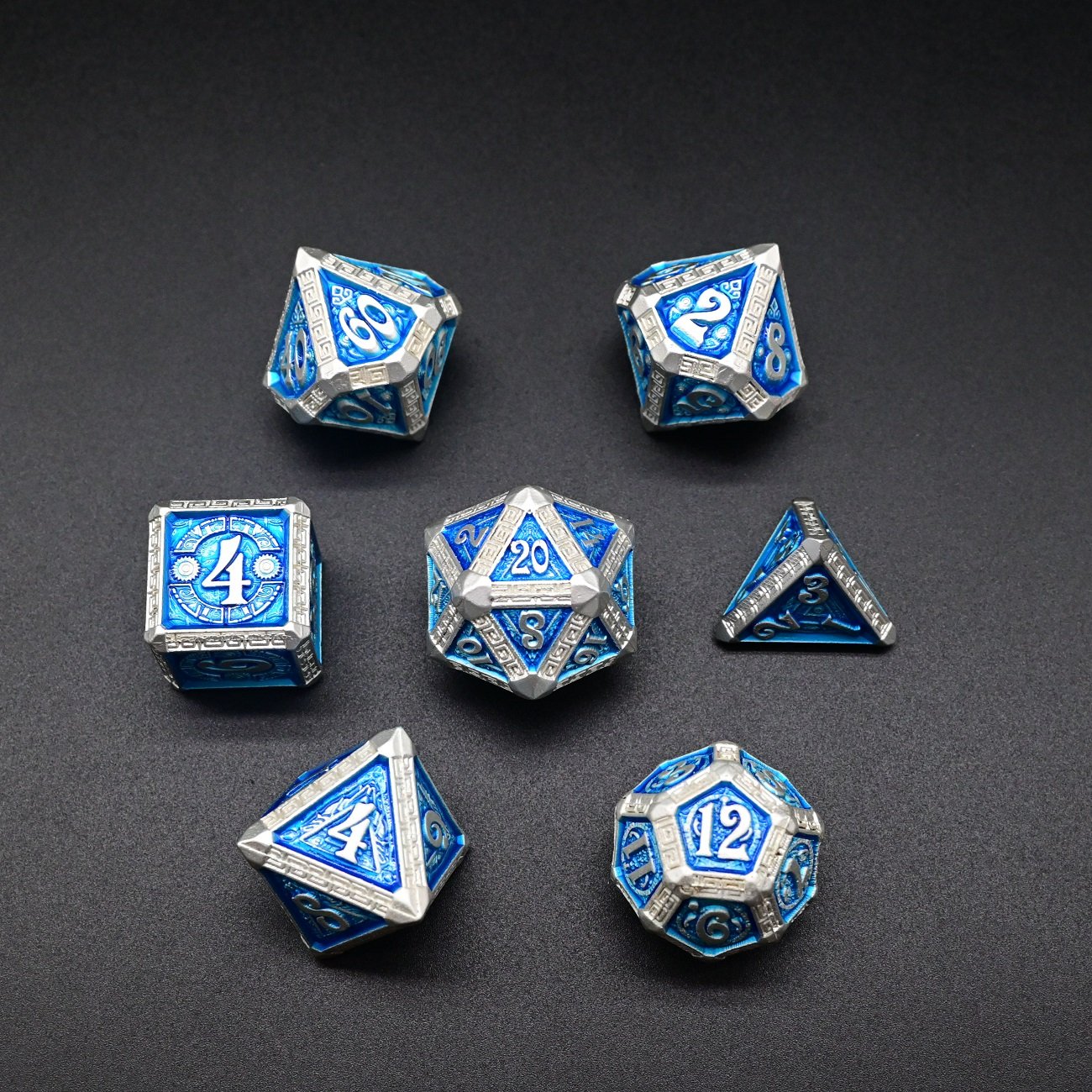 New Style Polyhedral Dungeons and Dragons Metal Dice Set for Pathfinder Roleplaying Game