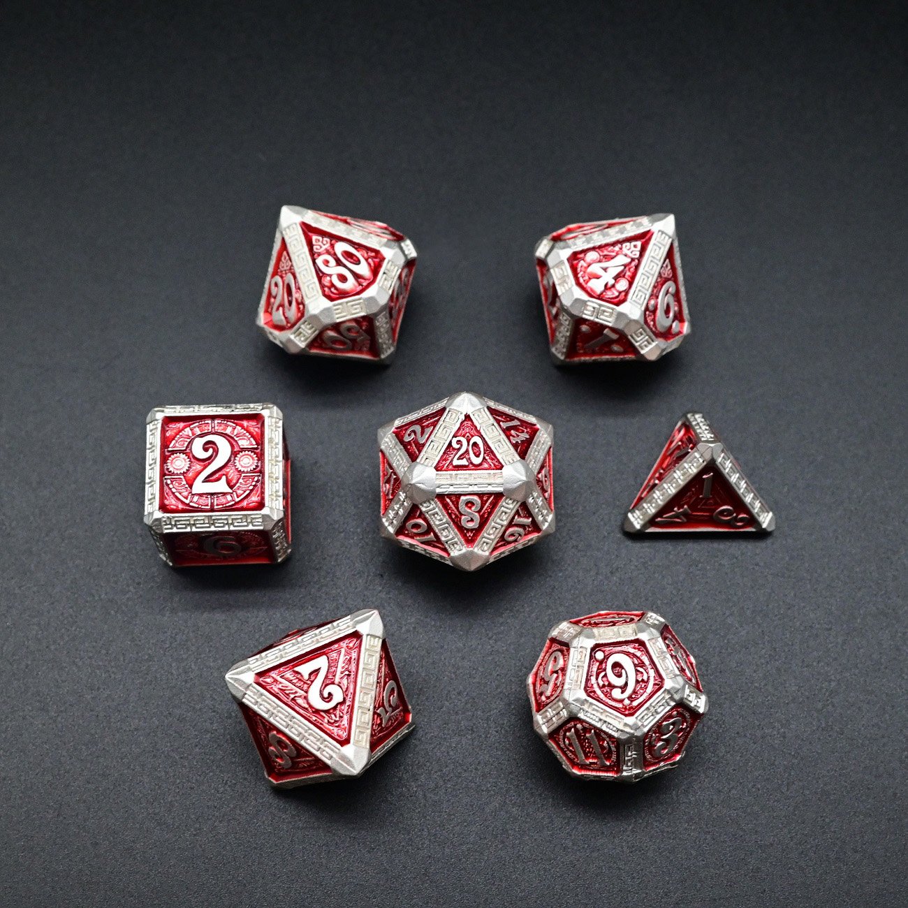 New Style Polyhedral Dungeons and Dragons Metal Dice Set for Pathfinder Roleplaying Game