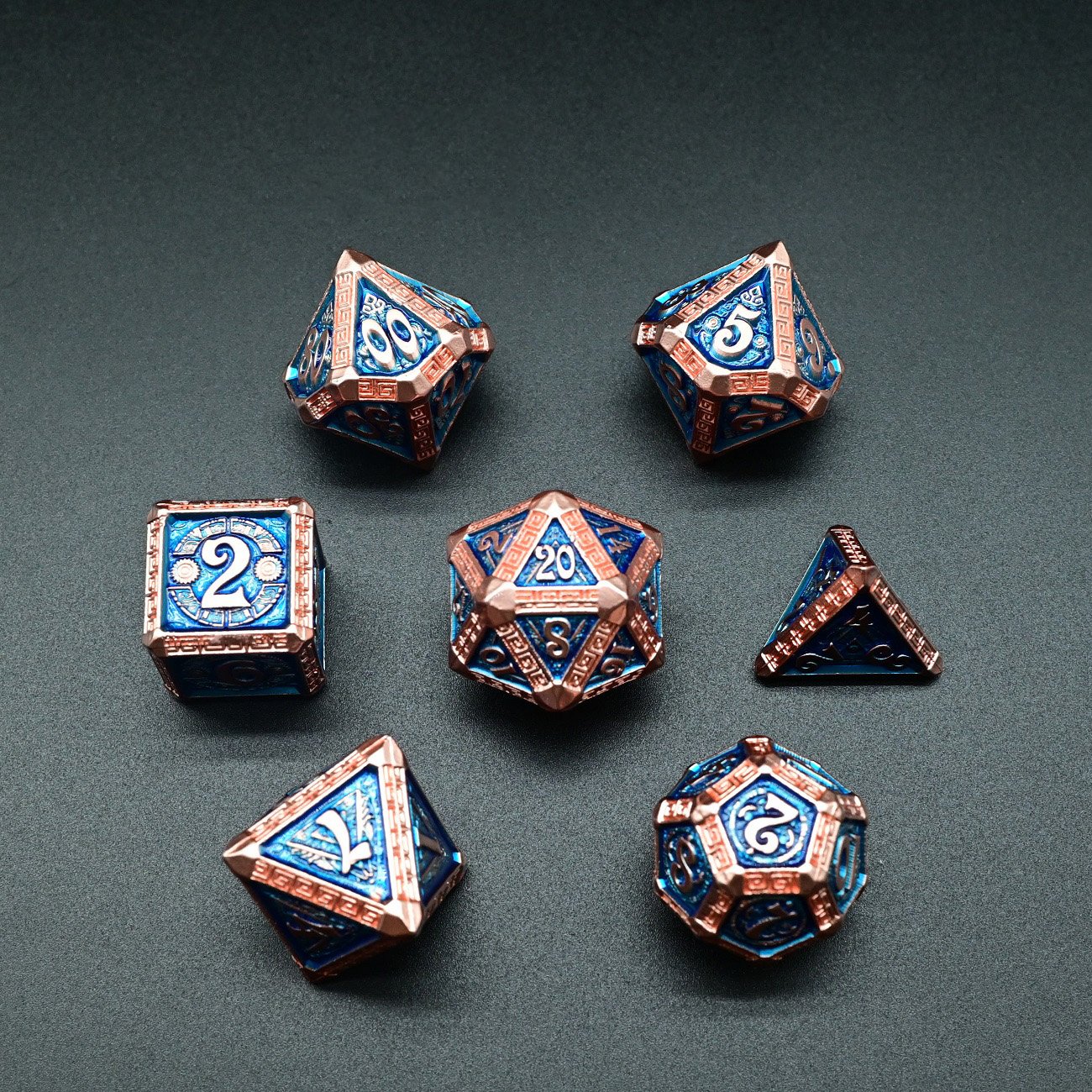 New Style Polyhedral Dungeons and Dragons Metal Dice Set for Pathfinder Roleplaying Game