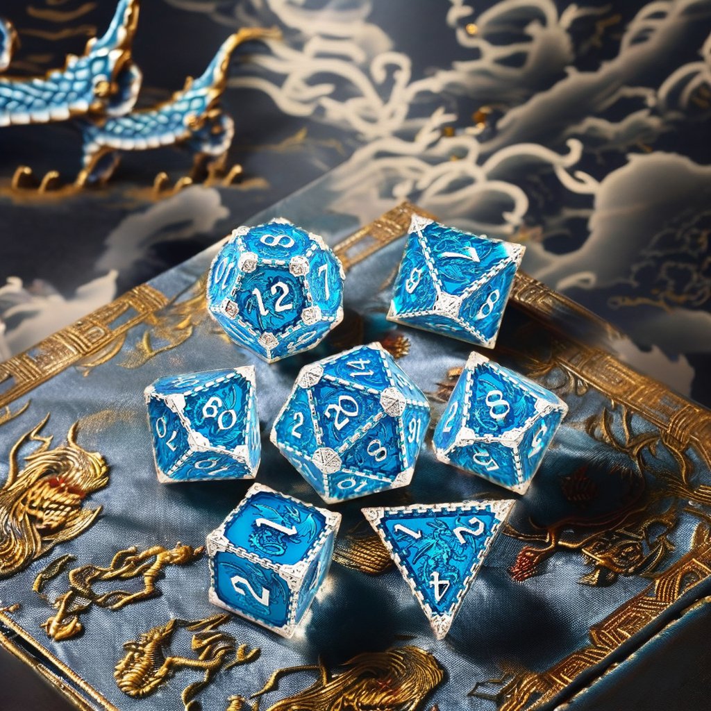 Mini Planet Wholesale RPG Board Games Handmade polyhedral Copper Metal dice set 7pcs Dice Set Custom Logo for DND MTG Players