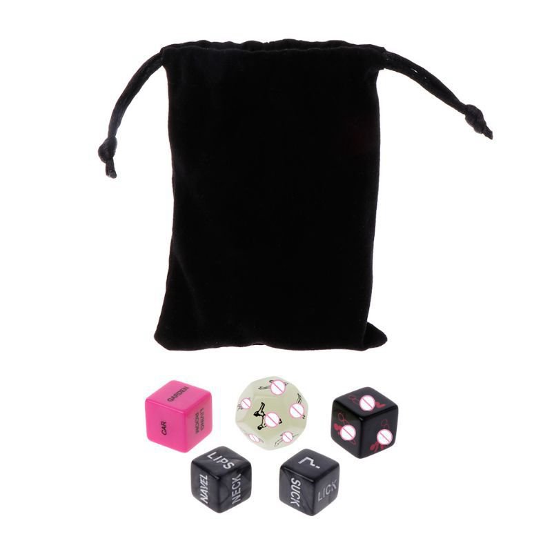 JoyPark Popular 5pcs/set Acrylic Love Position Sexy Erotic Glow Sex Love Dice Sex Game Adult Couple Game Dice Set for Couples