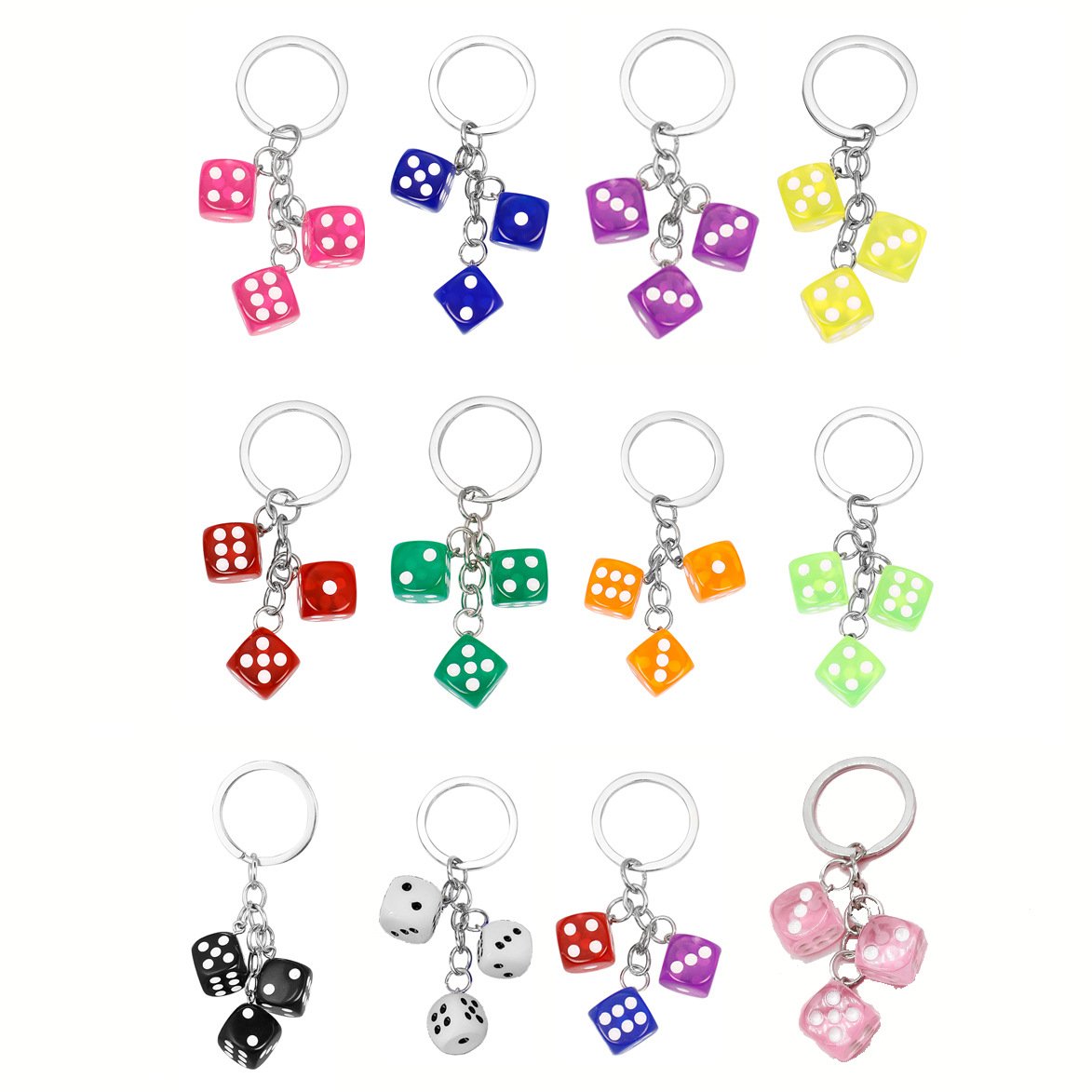 Promotion New Design Hot Sales Cheap Price luck Color Dice Key Chains Dice Mini Billiard Black 8 Ball Keychain Bag Charm Pendant
