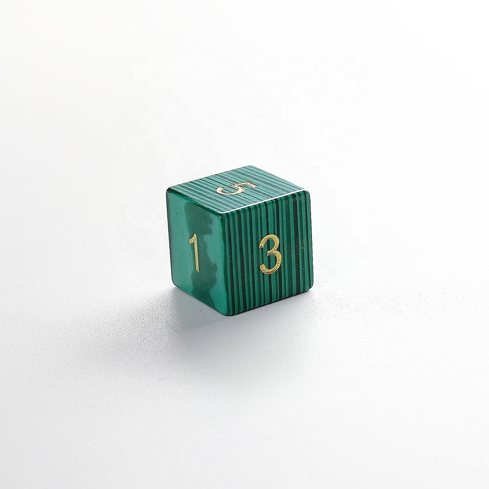 Factory wholesale malachite gemstone dice set for DND Dungeons and Dragons RPG