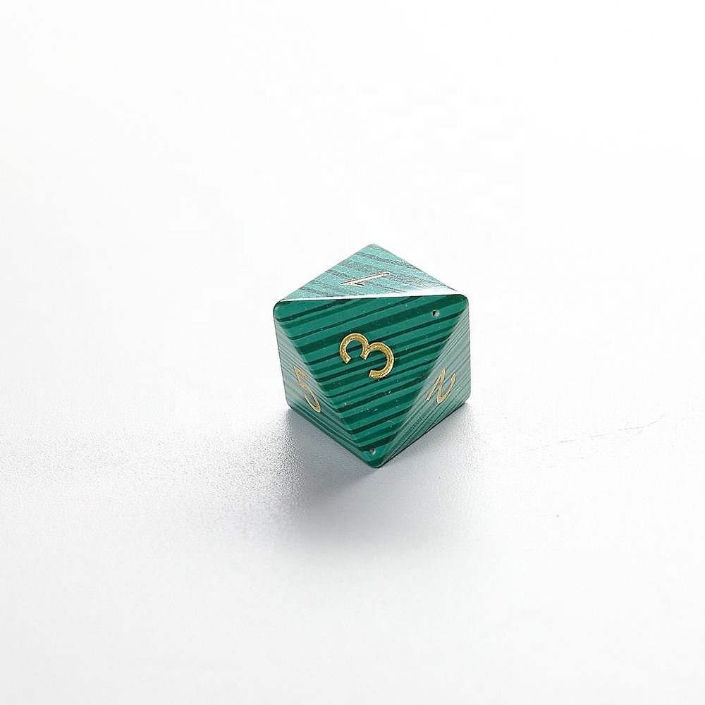 Factory wholesale malachite gemstone dice set for DND Dungeons and Dragons RPG