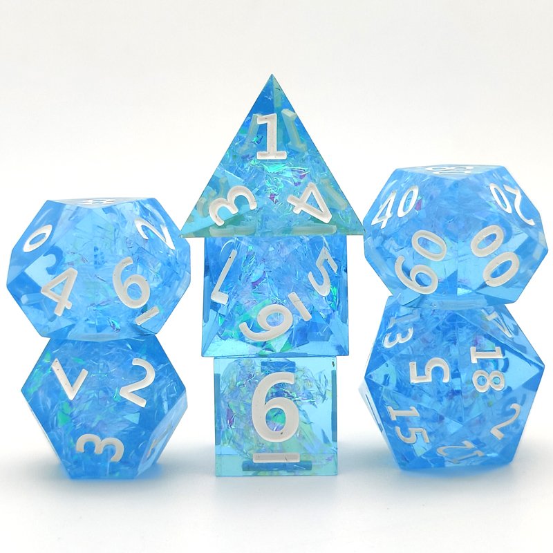 Whole sales DND Dice Polyhedral RPG Resin Dice set Sharp Edge Dice for Role Playing Game