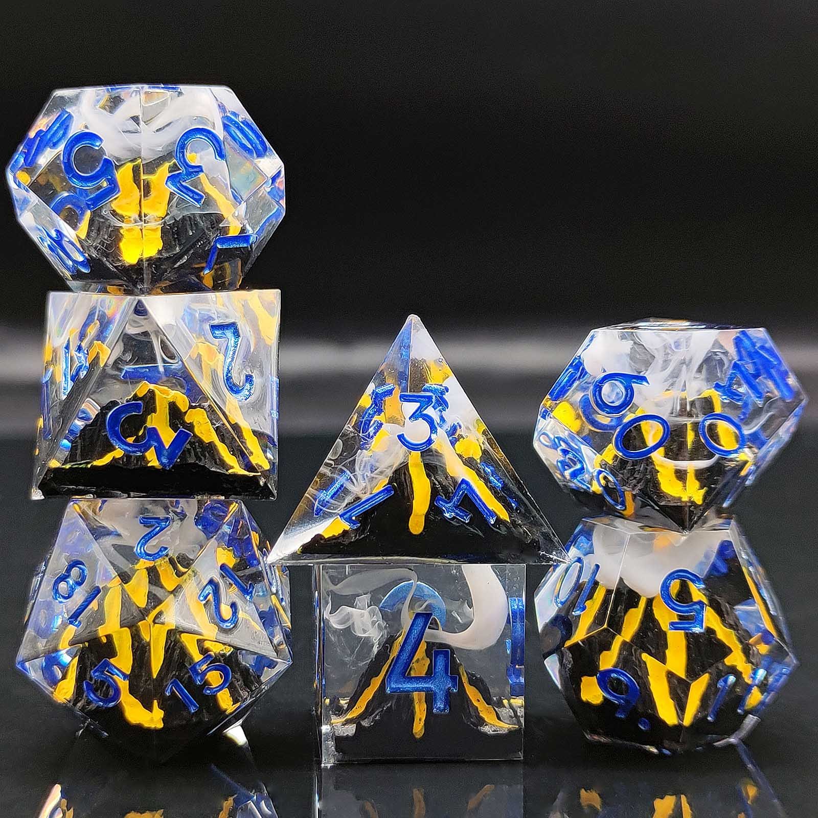 Polyhedral D20 Resin Dice Set 16mm & 20mm Edge Liquid Core Eye Dice For Dnd Customizable Logo