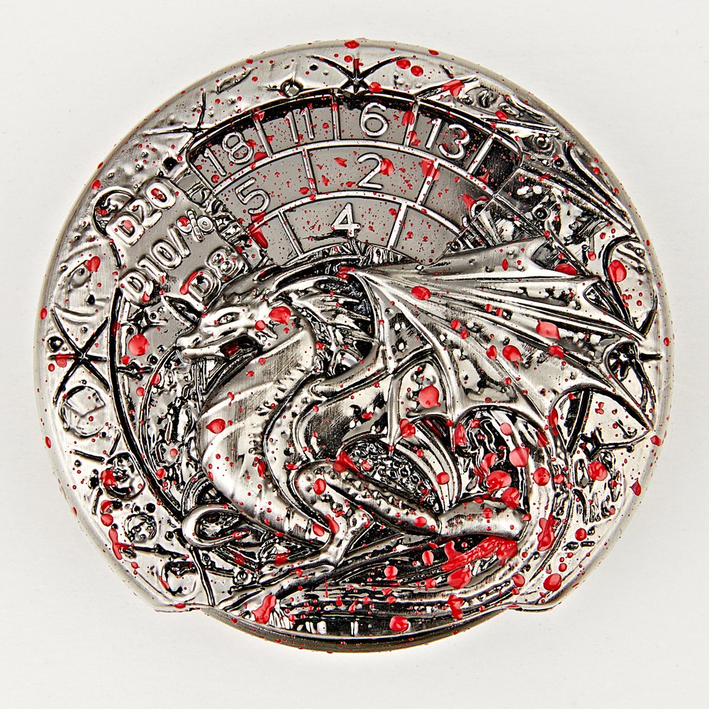 7-in-1 Unique Rotating DND Dice Cool Rotating Dragon and Dungeon Role Playing Game Cthulhu Metal Dice Set