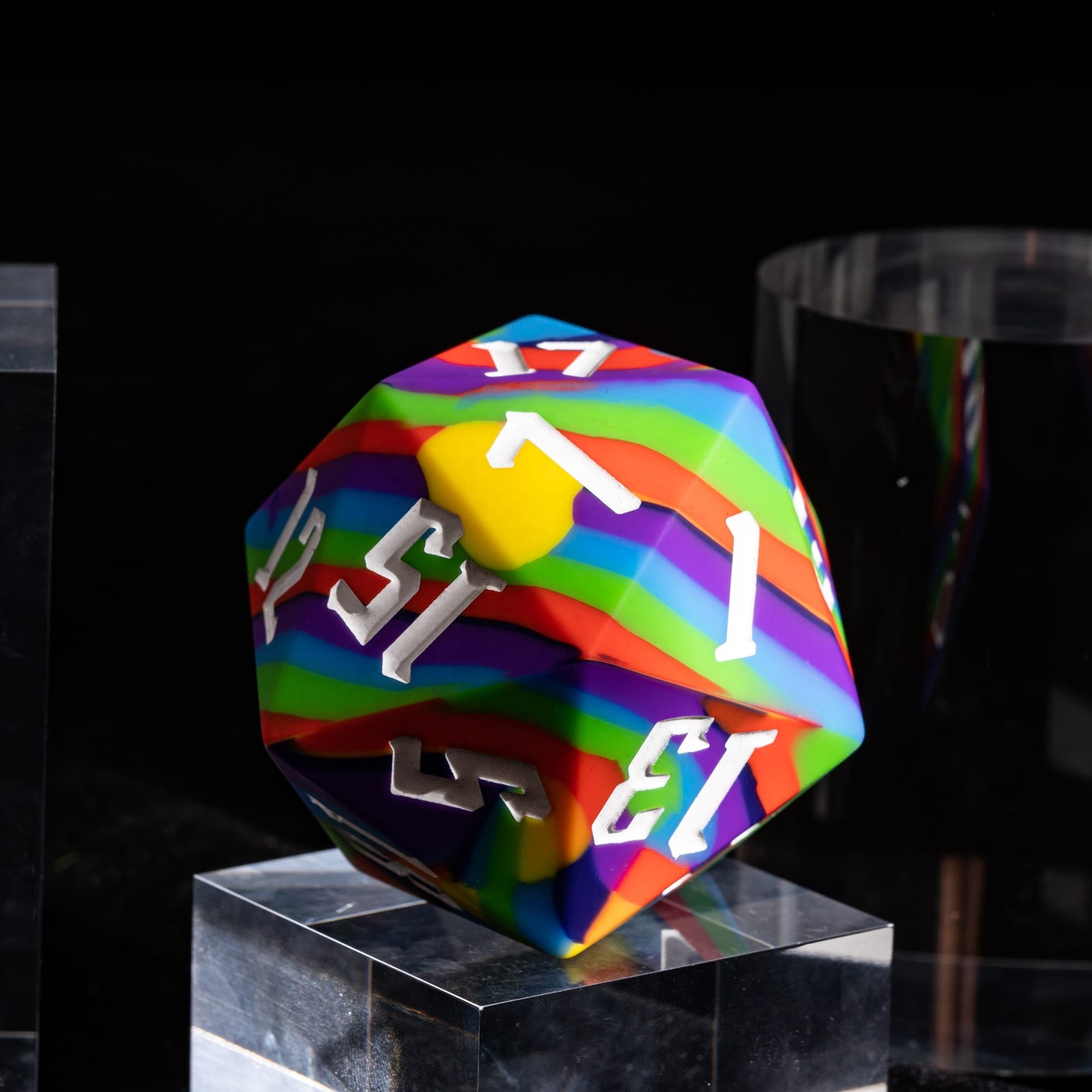 Udixi Polyhedral Silicone custom logo dungeons and dragons 20 sides rpg silica gel D20 Dice d&d