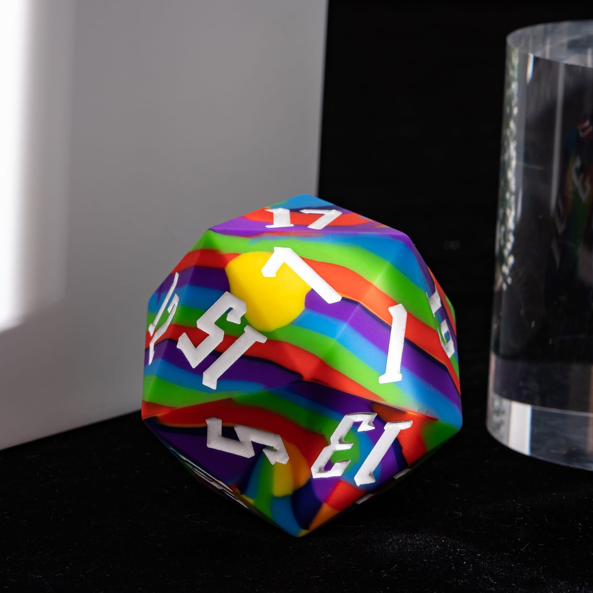 Udixi Polyhedral Silicone custom logo dungeons and dragons 20 sides rpg silica gel D20 Dice d&d