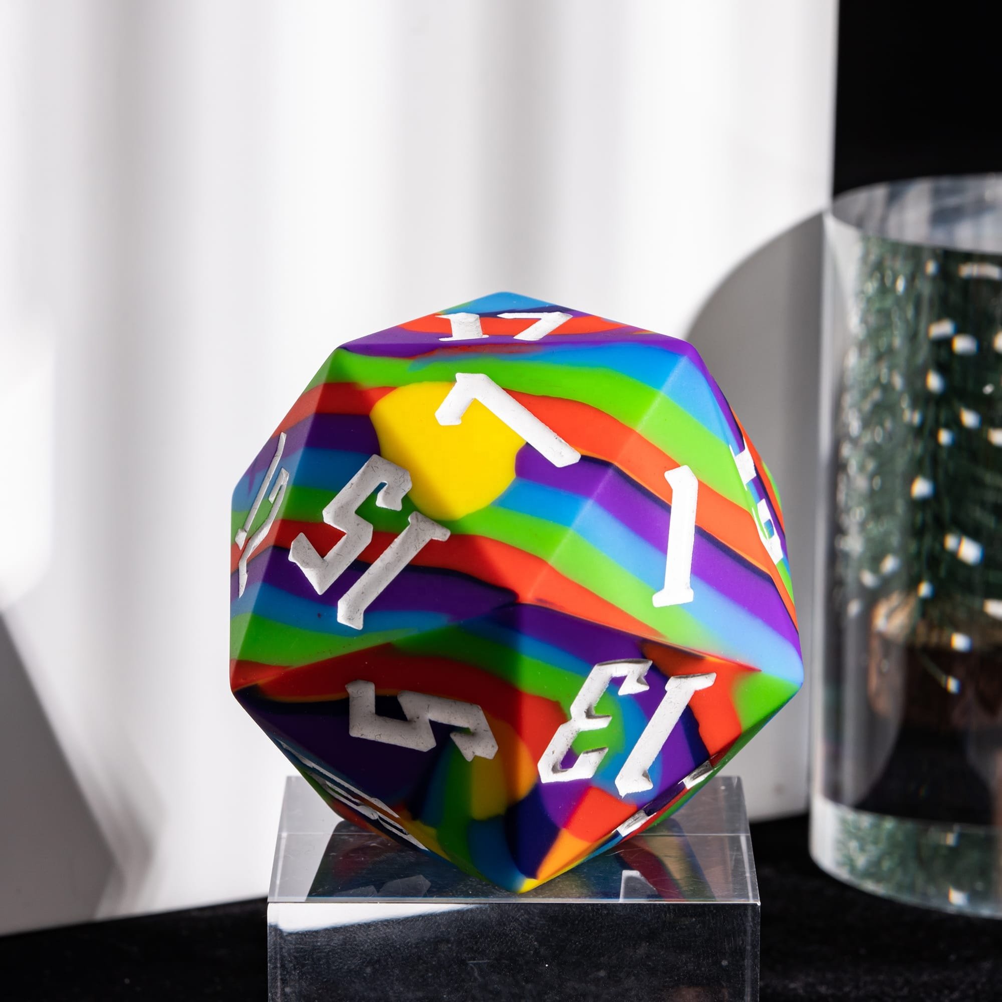 Udixi Polyhedral Silicone custom logo dungeons and dragons 20 sides rpg silica gel D20 Dice d&d