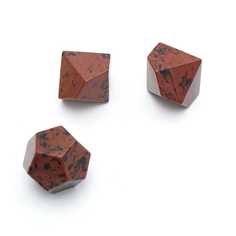 Custom Natural Stone Mahogany Obsidian Dice for Dungeons and Dragons RPG Board Game DND Natural Gemstone Dice Set