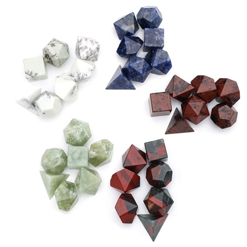 Custom Natural Stone Mahogany Obsidian Dice for Dungeons and Dragons RPG Board Game DND Natural Gemstone Dice Set