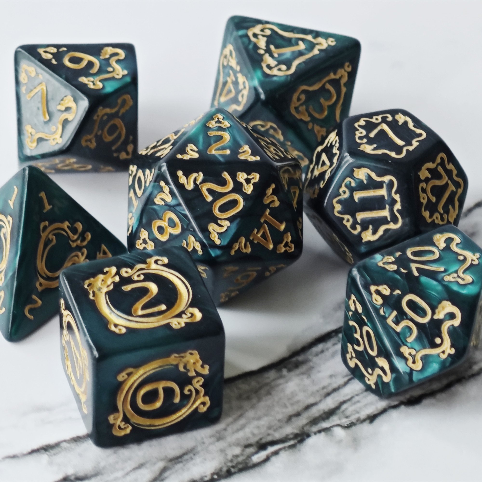 MINI PLANET DND Dice Set Polyhedral Acrylic Plastic Colored Dice Set For TRPG Desktop Games Wholesale Dice Dungeons & Dragons