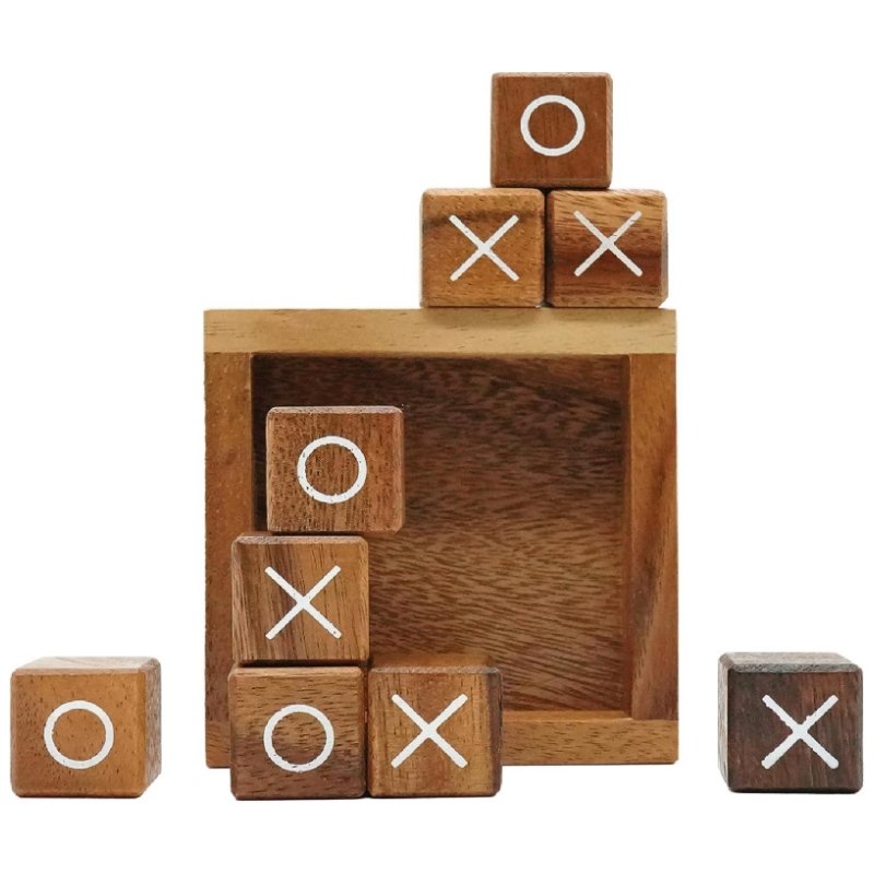 Rustic Family Games Room Decor Custom Dice Tic Tac Toe Wooden Board Games For Kids And Adults