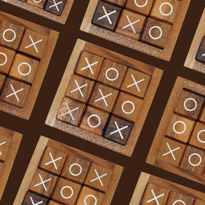 Rustic Family Games Room Decor Custom Dice Tic Tac Toe Wooden Board Games For Kids And Adults