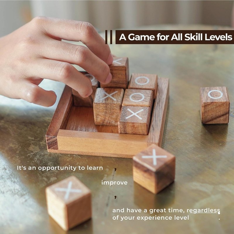Rustic Family Games Room Decor Custom Dice Tic Tac Toe Wooden Board Games For Kids And Adults
