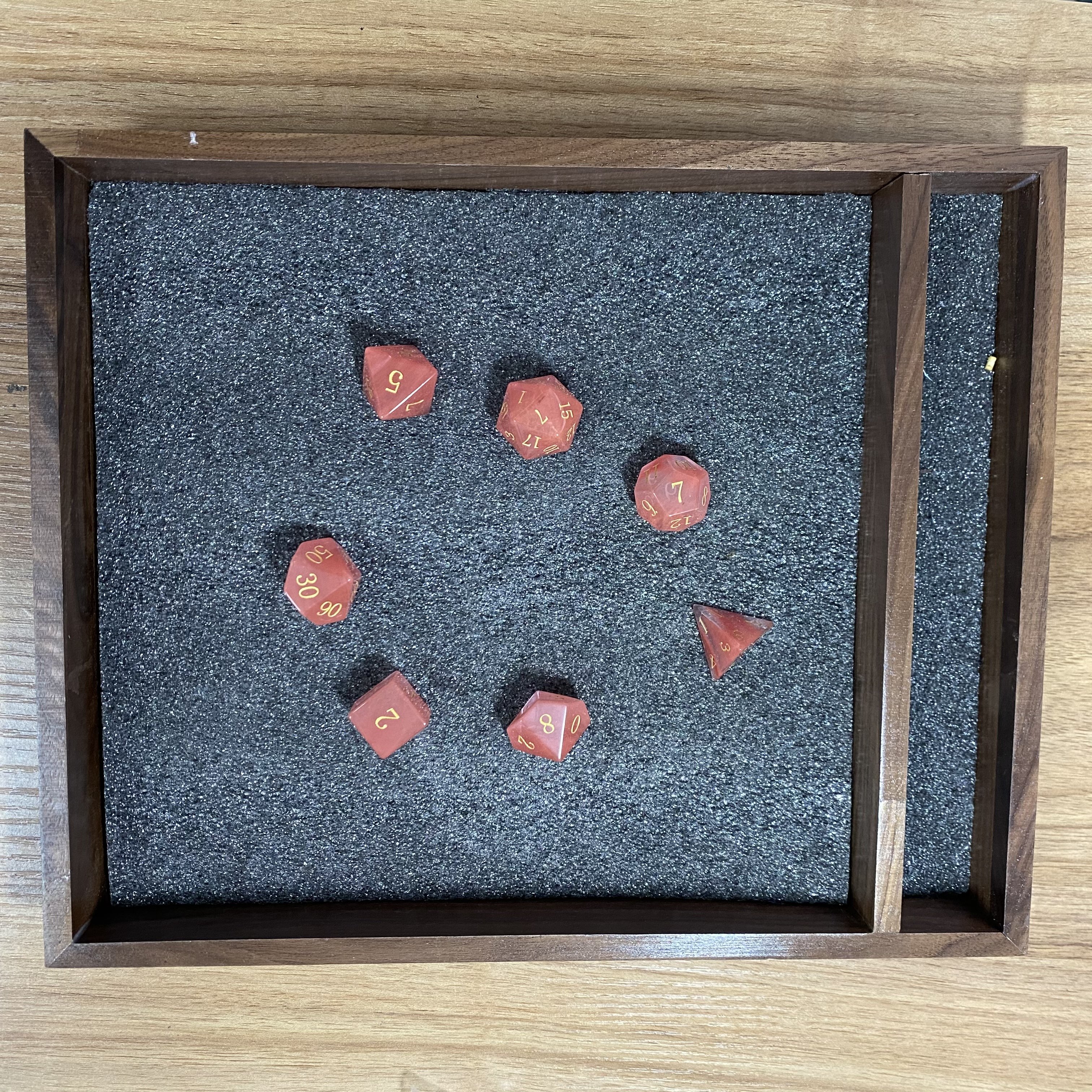 ENGRAVED Strawberry Quartz Dungeons Dragons DND RPG 7 piece PRG gemstone dice set