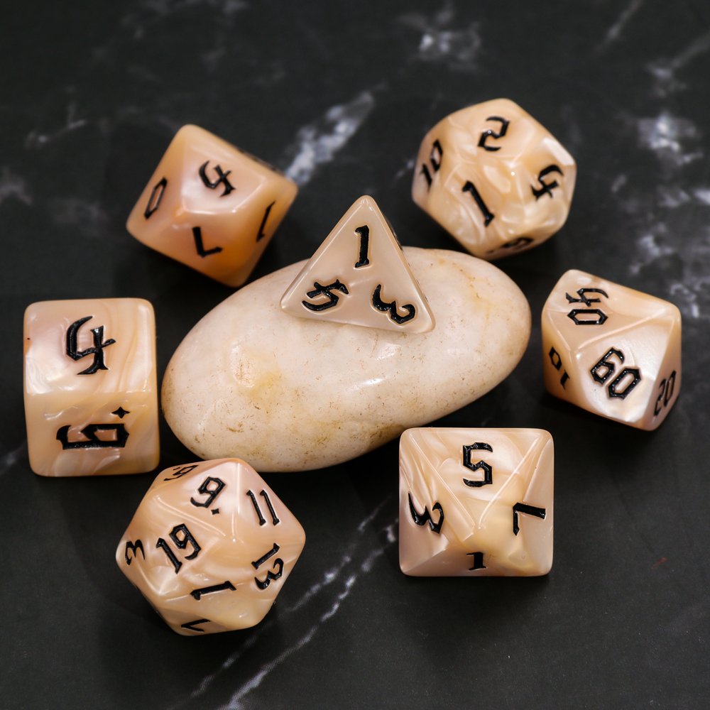 Opaque White 10-Sided Polyhedral Dice Custom Logo Plastic DND Game Gear with Numbering 1-10 For Board Games