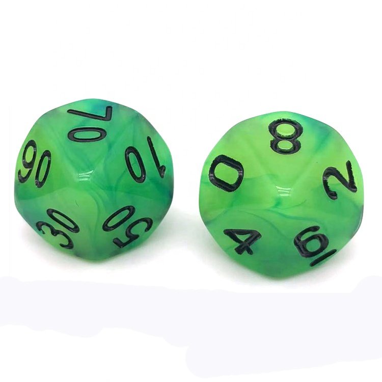 JMS Factory Supply Spring Green Polyhedral Luminous DND Dice for RPG Game