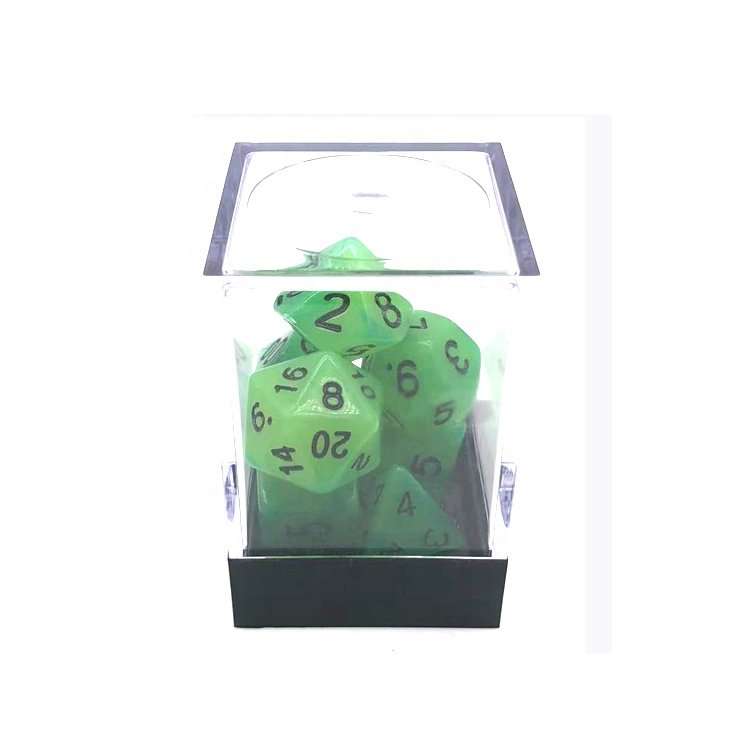 JMS Factory Supply Spring Green Polyhedral Luminous DND Dice for RPG Game