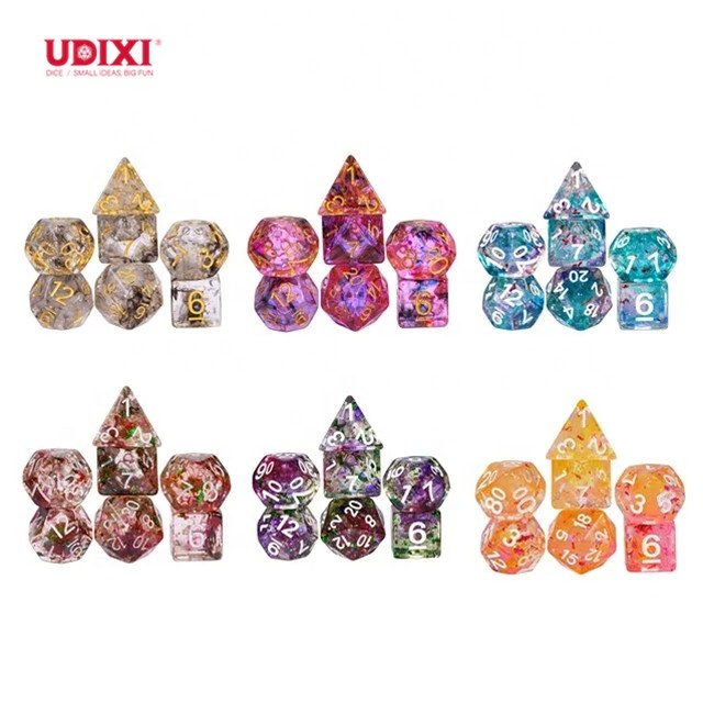 Udixi custom Swirl Foil Series Dice Dungeons and Dragons DND role-playing game RPG board game resin Dice Set