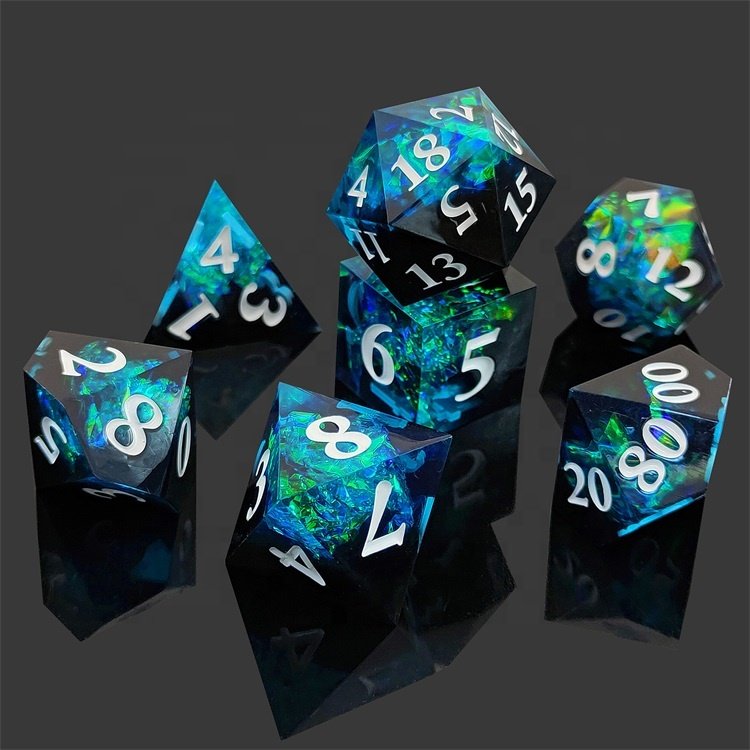 bulk custom christmas polyhedral random mixed styles active resin dice set red for board game