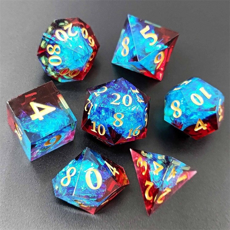 bulk custom christmas polyhedral random mixed styles active resin dice set red for board game