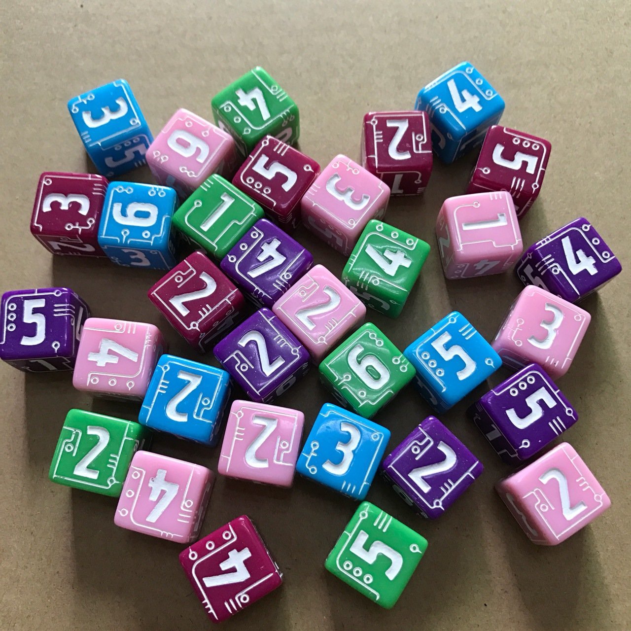16mm Square Dice Line Pattern Numbers Board Game Dice Customized Board Game Accessories Dice