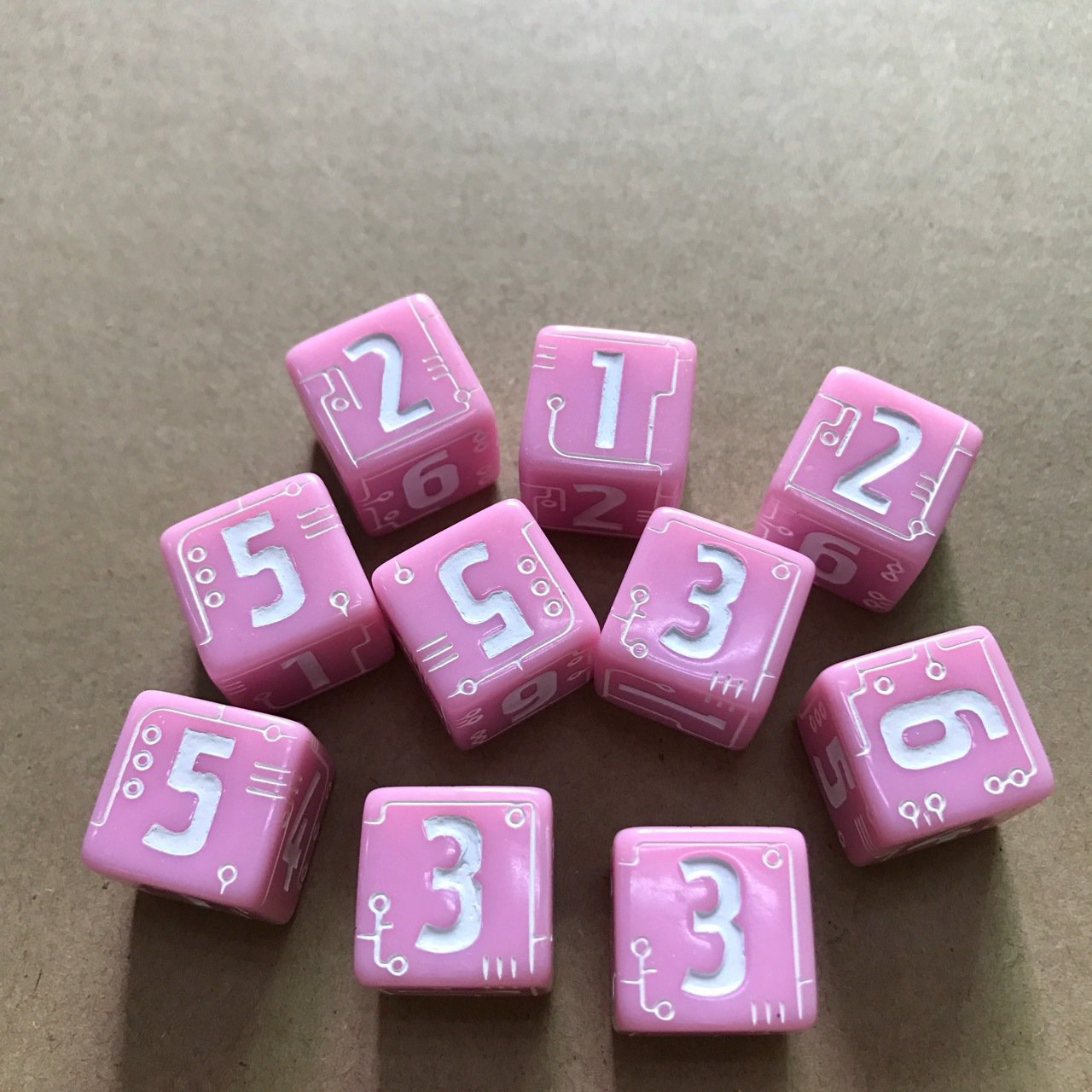 16mm Square Dice Line Pattern Numbers Board Game Dice Customized Board Game Accessories Dice