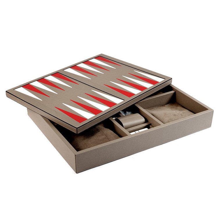 Manufacturers Handmade Luxury Backgammon Chess With Dice Dominoes Pu Leather Chess Set