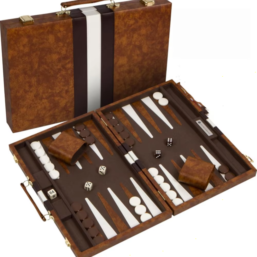 Custom Leather Floral Patchwork Backgammon Handheld Chess Backgammon Luxury Leather Chess Board With Dice Pu Box Game Set