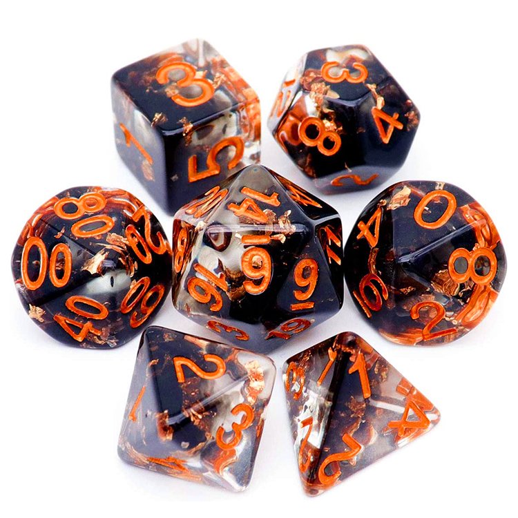 Custom Complete D4 D6 D8 D10 D12 D20 Liquid Core Clean Edge Resin Polyhedral Dice Liquid Core Handmade 12 Sided Ball Dice Set