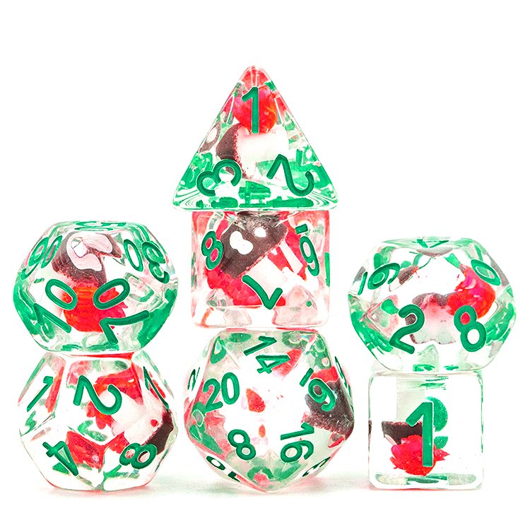 Custom Complete D4 D6 D8 D10 D12 D20 Liquid Core Clean Edge Resin Polyhedral Dice Liquid Core Handmade 12 Sided Ball Dice Set