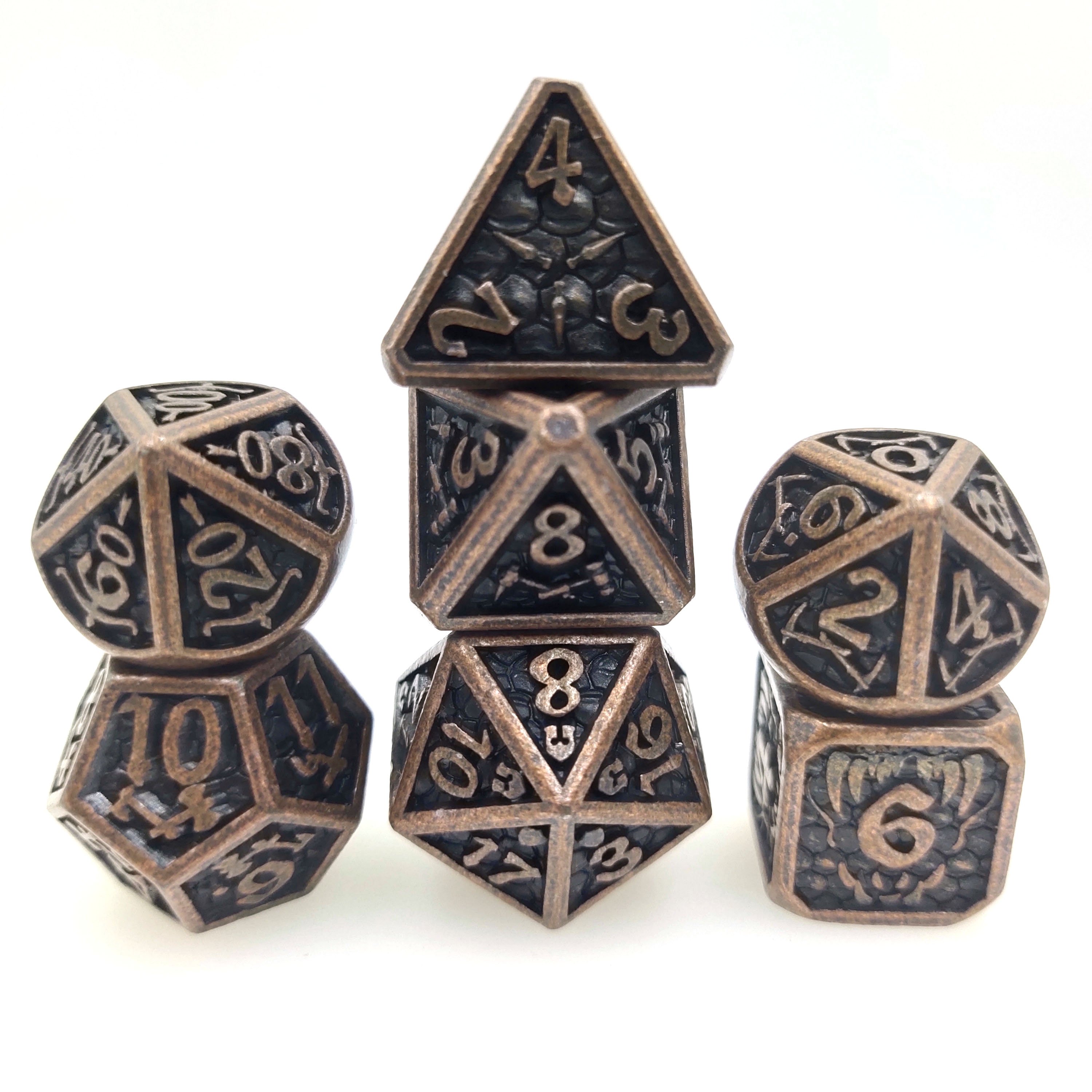 7pcs Polyhedral Dice Set d&d dice custom color number d20 dnd dungeons and dragons metal dice
