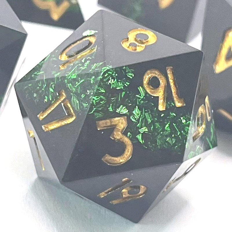 Sharp Edge DND Dice Set Polyhedron Resin Hand Design Dice for Role Playing Game Dice
