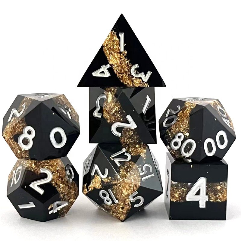 Sharp Edge DND Dice Set Polyhedron Resin Hand Design Dice for Role Playing Game Dice